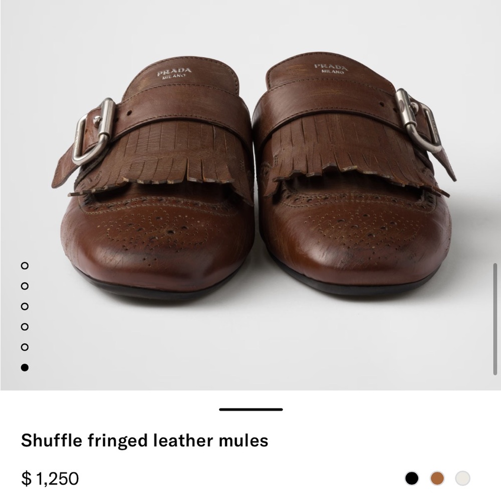 Prada brown distressed mules